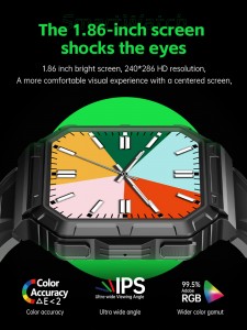 WS-5Smart Watch 1.86-inch with Call Three Defense Outdoor Exercise Heart Rate and Blood Oxygen Detection